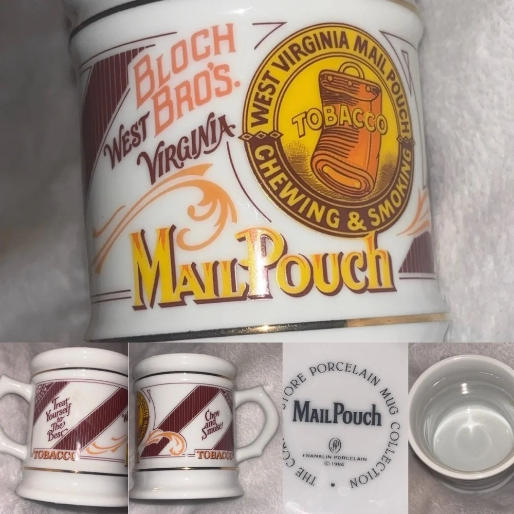 Vintage 1980s Franklin Porcelain Corner Store Advertising Mugs – Set of 6